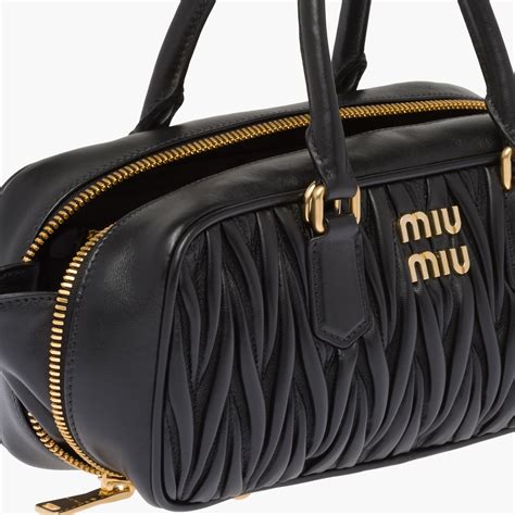 Authentic MIU MIU Matelasse Nappa Crystal Leather 2WAY Bag 